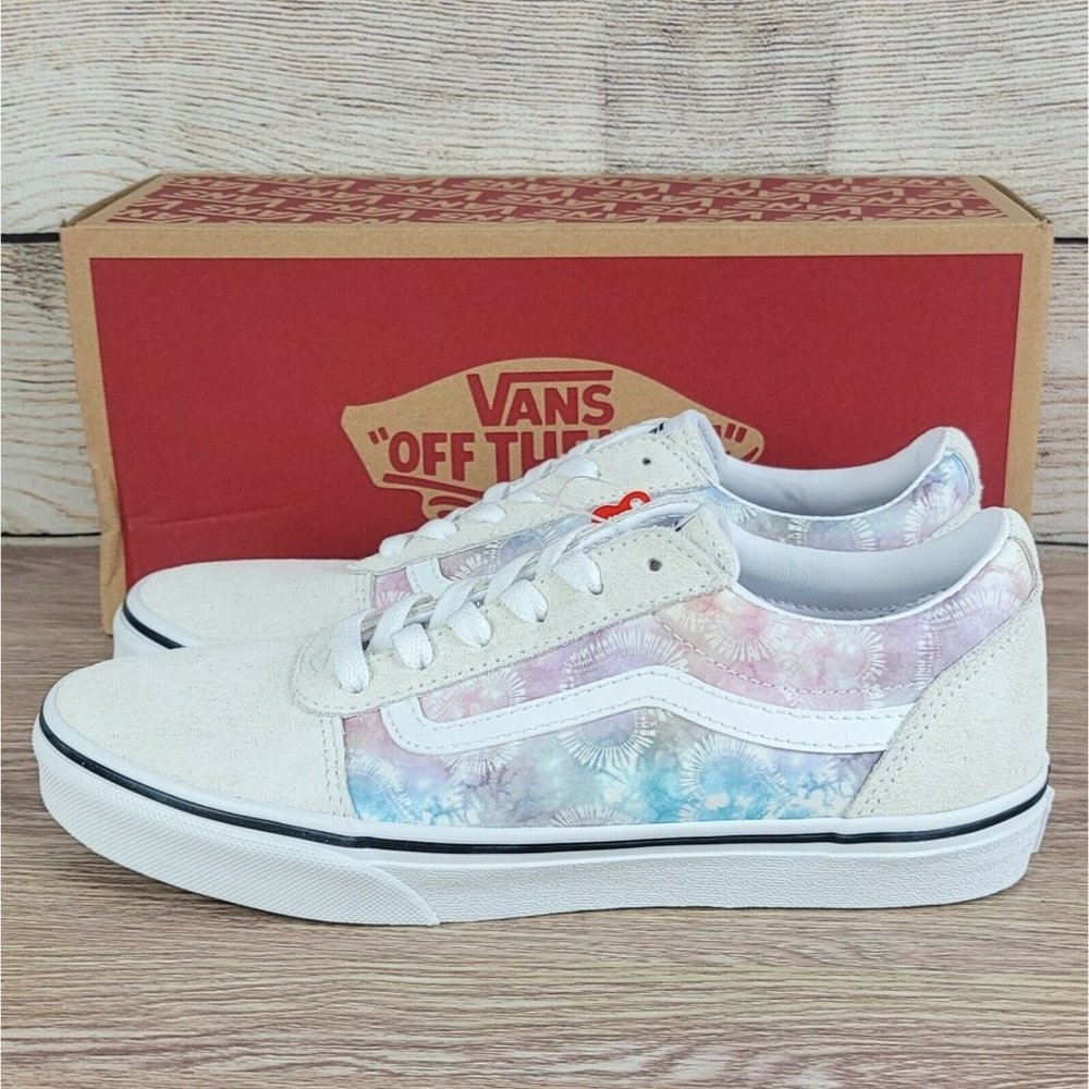 NEW Vans Ward Low Top Women's Suede Heart Tie Dye Athletic Skate Casual Size 7.5 - Picture 3 of 7